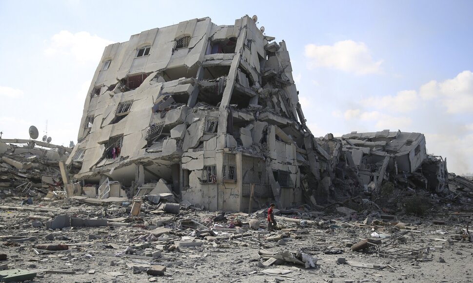 Gazos al-Zahros rajonas po bombardavimo