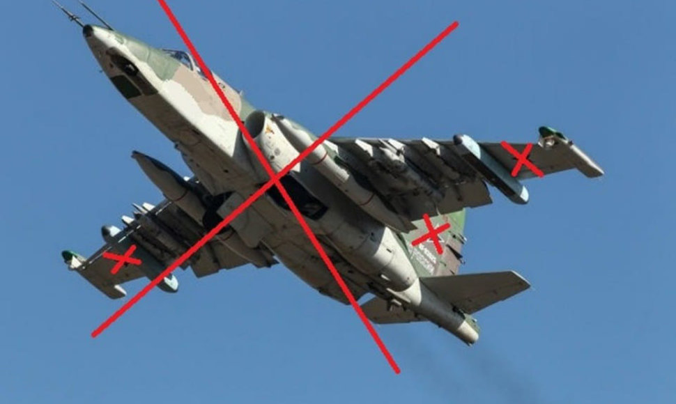 Numuštas rusų lėktuvas Su-25