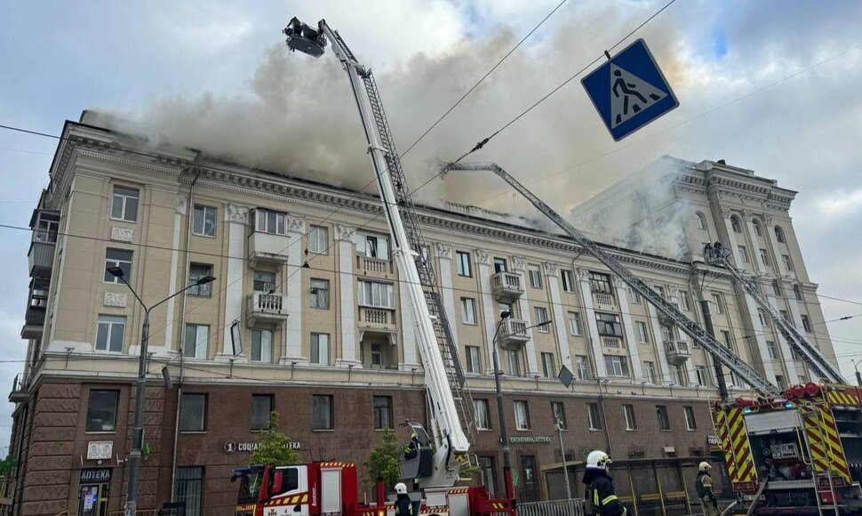 Rusijos atakos padariniai Dnipre