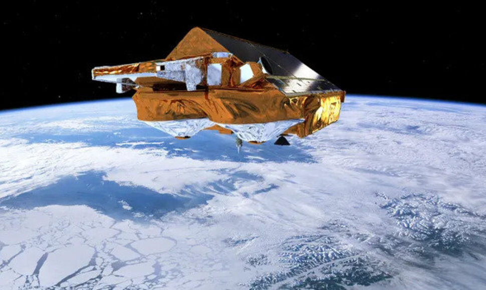 Europos kosmoso agentūros palydovas „Cryosat-2“ stebi subtilius ledo dangos storio pokyčius Antarktidoje ir Grenlandijoje