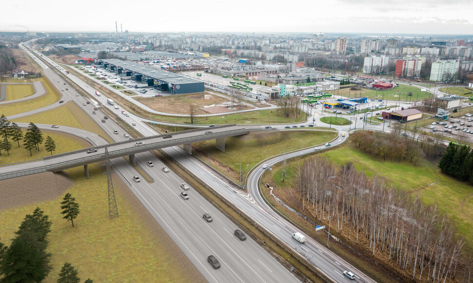 Viaduko per magistralinį kelią A1 vizualizacija