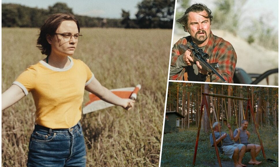 Kadrai iš filmų „Žvelgiant į saulę“ (rež. Mascha Schilinski), „Mūšis po mūšio“ (rež. Paul Thomas Anderson) ir „Svečias“ (rež. Vytautas Katkus)