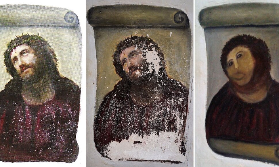 Cecilios Gim&eacute;nez restauruota freska &bdquo;Ecce Homo&ldquo;