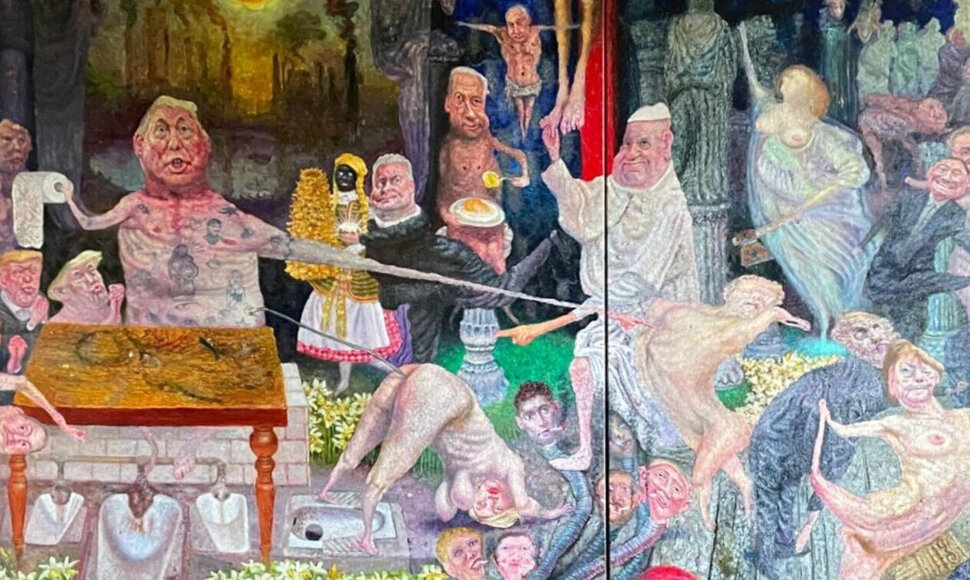 &Scaron;arūnas Sauka &bdquo;Tai, ką matau&ldquo;. 2025. Aliejus, drobė. Fragmentas