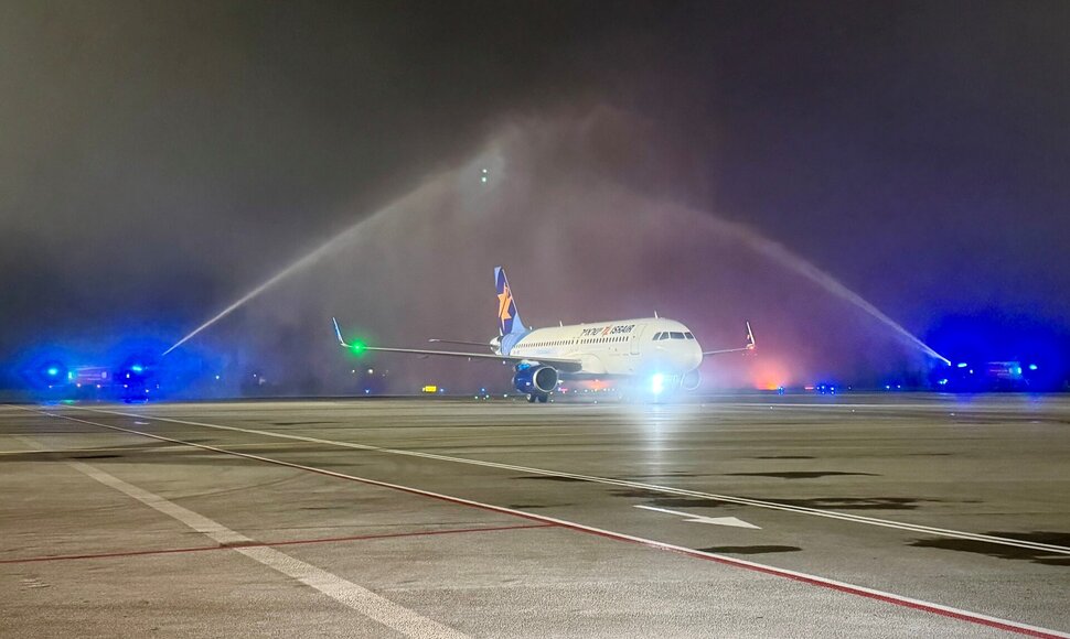 Oro bendrovės &bdquo;Israir&ldquo; inauguracinis atvykimas į Vilniaus oro uostą pernai birželį