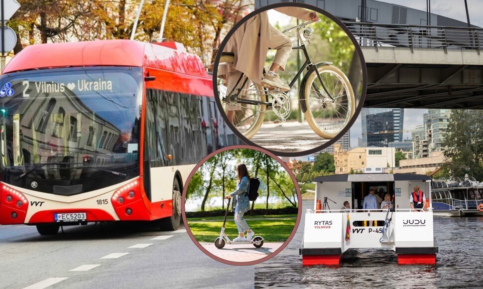 Viešasis transportas, dviračiai, paspirtukai