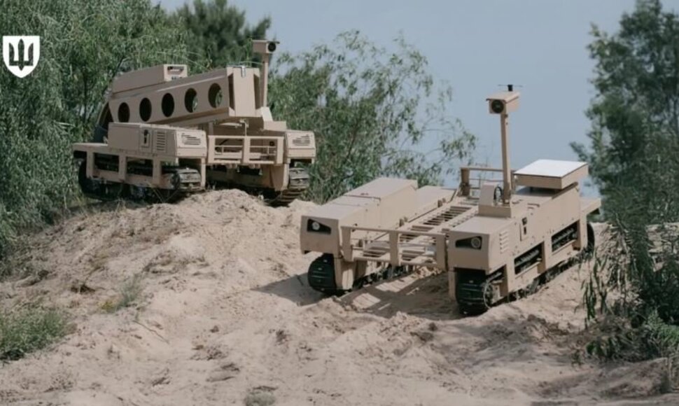 Ukrainos karinis robotas - bepilotė antžeminė sistema TERMIT UGV. Ukrainos gynybos ministerijos nuotr.