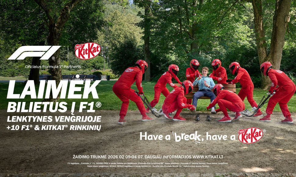 „KitKat“ tapo oficialiu „Formula 1®“ partneriu: Baltijos šalių gerbėjų laukia įtraukiančios patirtys