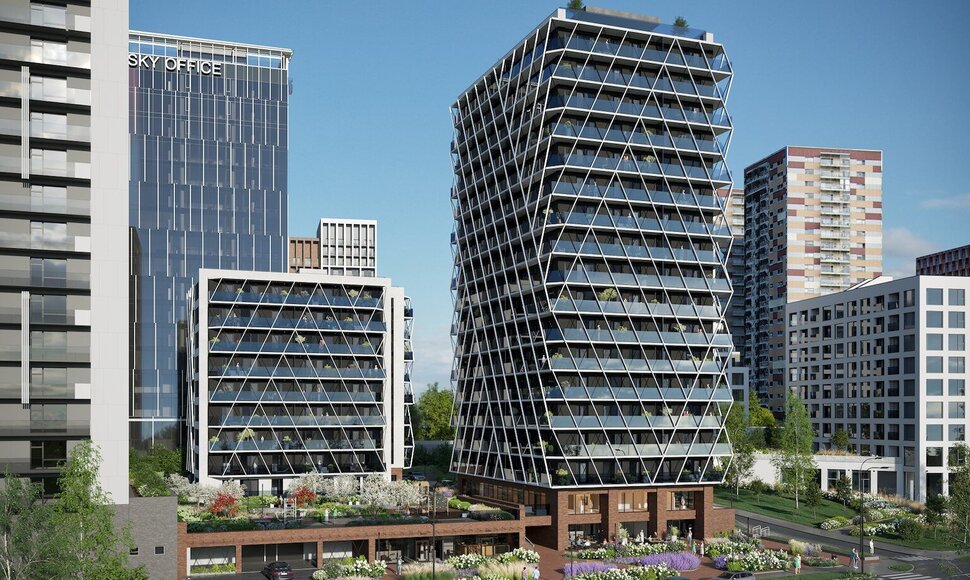 Naujas projektas &bdquo;SKY HOME II&ldquo; Vilniaus gyventojams siūlo unikalų pastato dizainą ir patogias gyvenimo sąlygas
