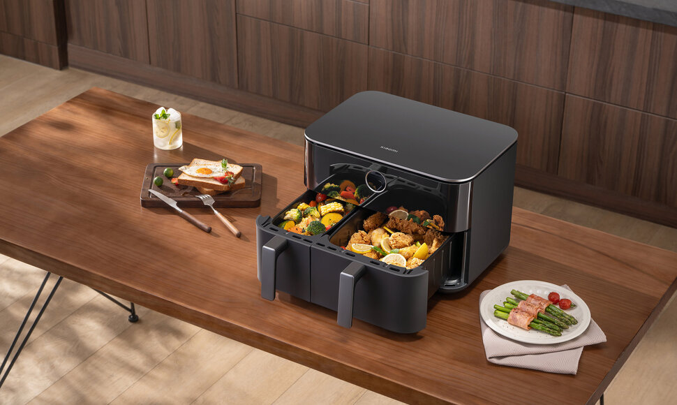 Per 15 minučių &bdquo;Xiaomi Dual Zone Air Fryer 10L&ldquo; i&scaron;sprendžia amžiną klausimą &bdquo;ką &scaron;iandien valgyti&ldquo;?