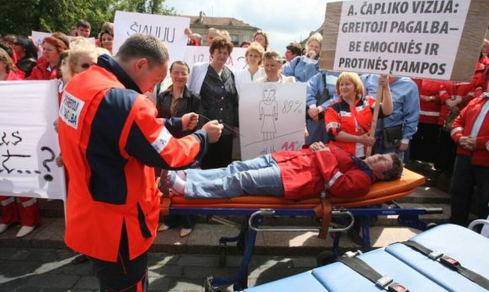 Medikų protesto akcija