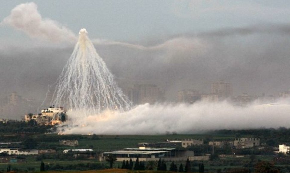 Bombarduojamas Gazos ruožas
