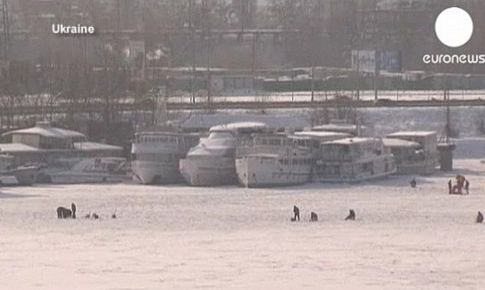 Odesos uostas sukaustytas ledų