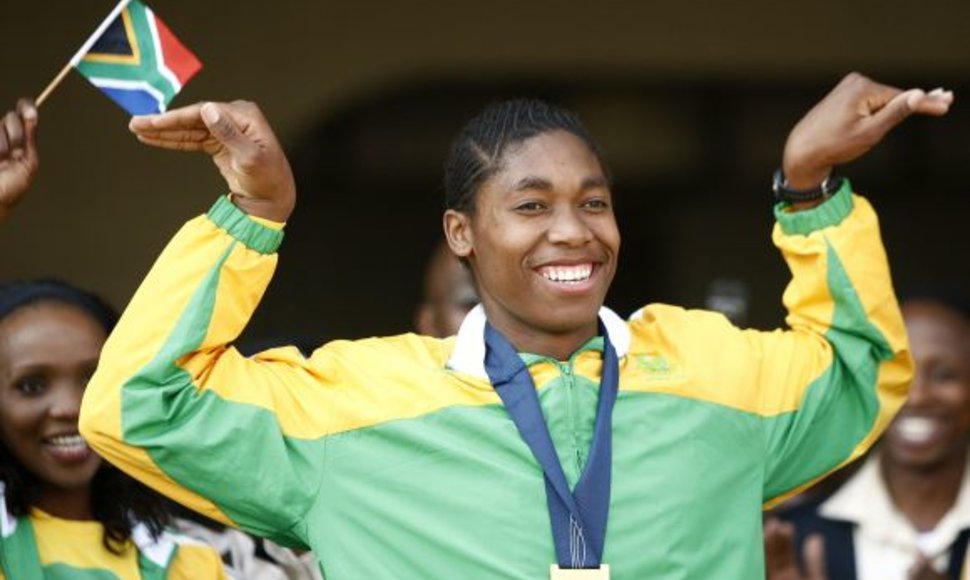 Bėgikės Caster Semenya sutiktuvės Johannesburge (Pietų Afrikos respublika)