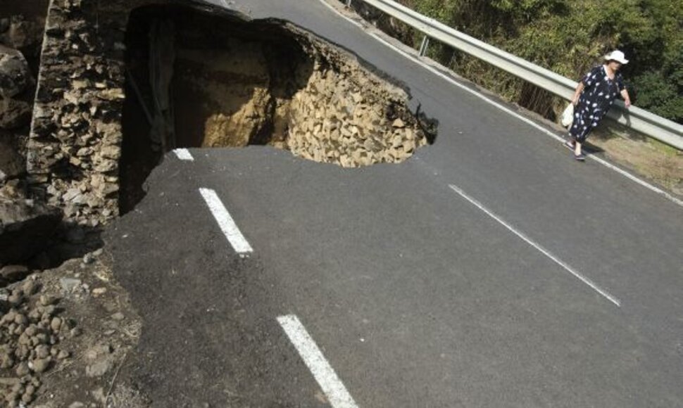 Nugriuvęs kelias Tenerifėje