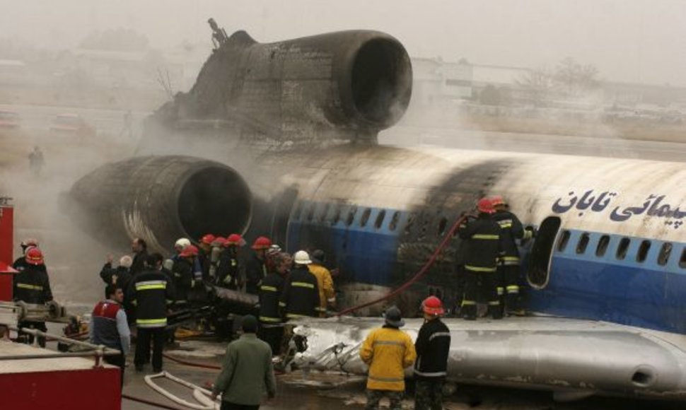 Lėktuvas Tu-154 po avarijos