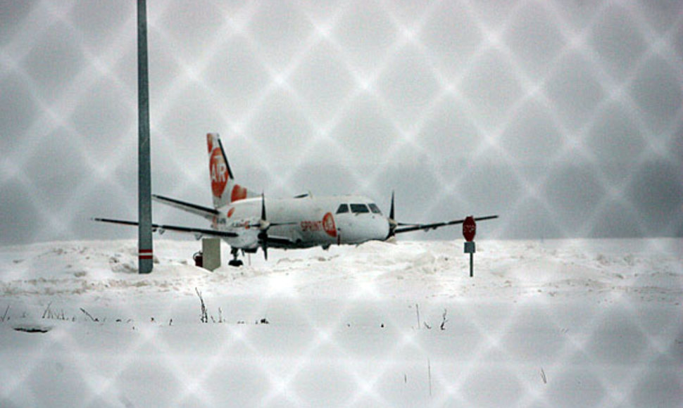 Žiemos stichija Kauno oro uoste
