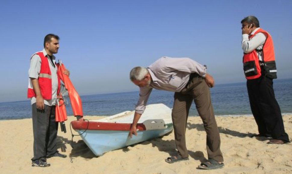 Palestinos žvejai šalia Gazos ruožo 