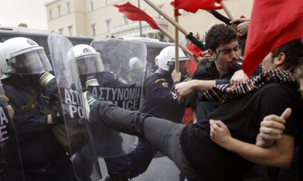 Studentų protestas Graikijoje