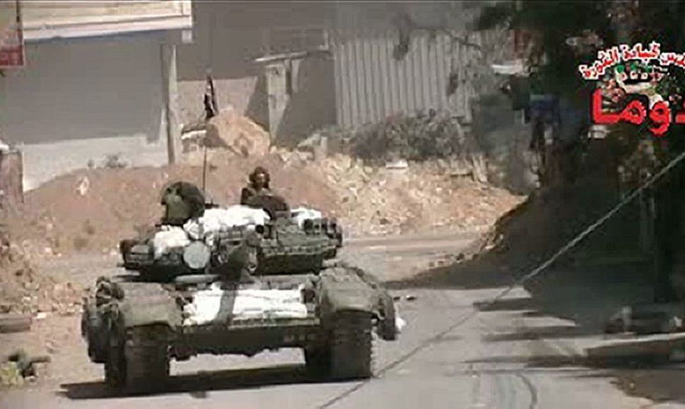 Sirijos kariuomenės tankas