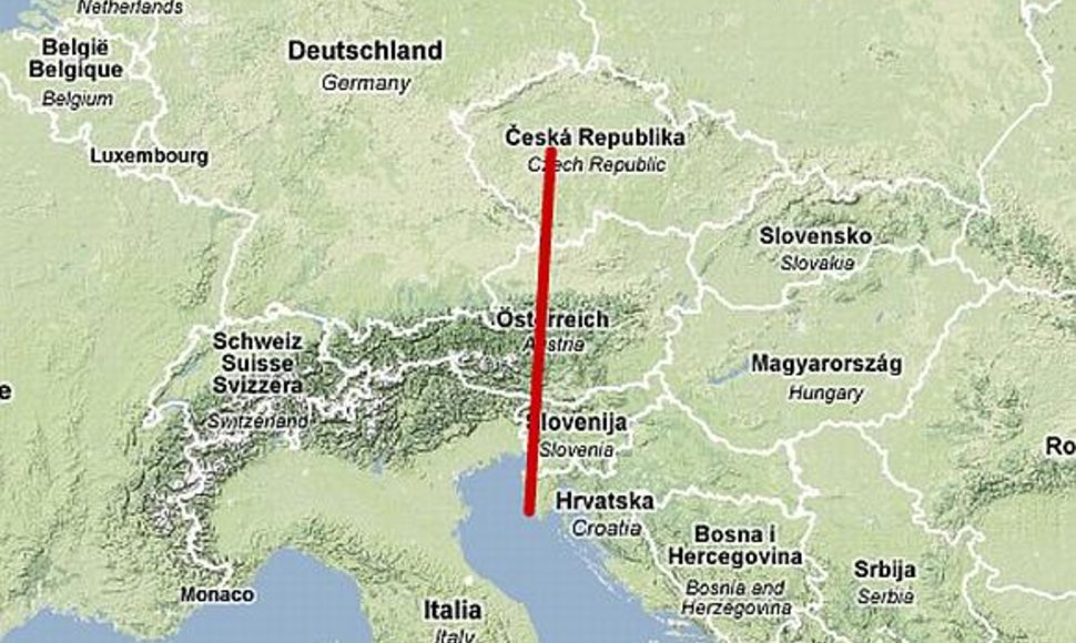 Pagal Čekoslovakijos inžinierių planą tunelis iki Adrijos jūros turėjo driektis po Austrijos teritorija.