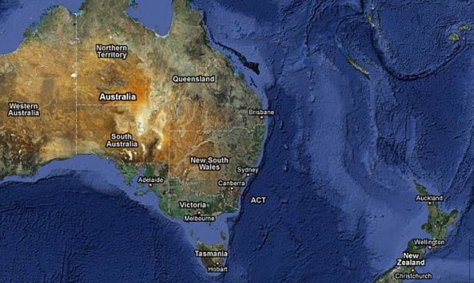 Australiją ir Naująją Zelandiją skirianti Tasmano jūra susiaurėjo.