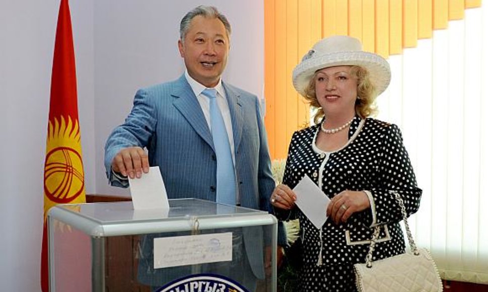 Kurmanbekas Bakijevas su žmona Tatjana
