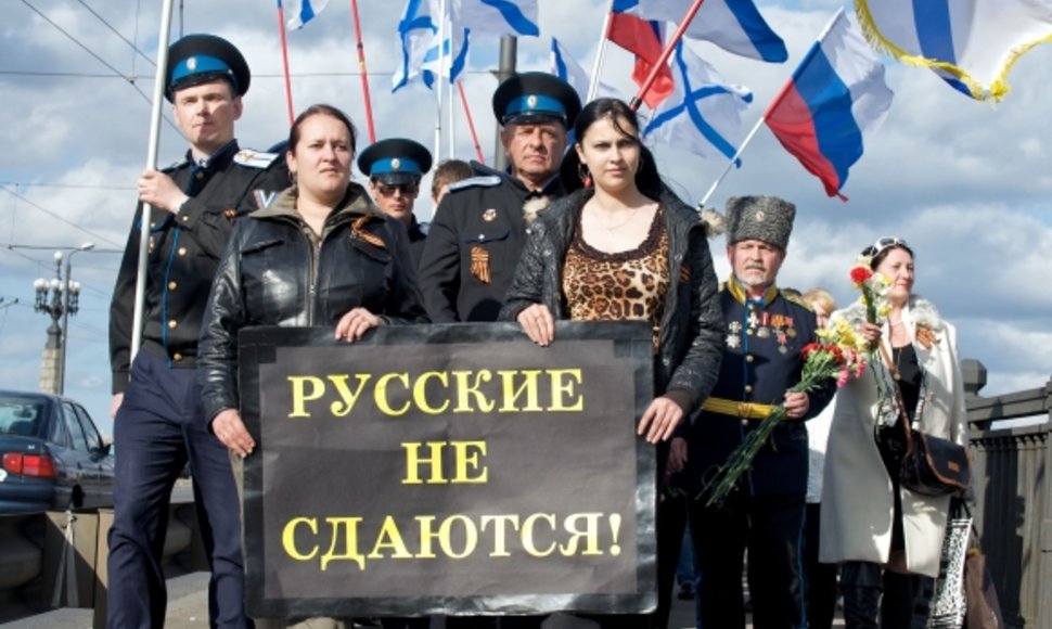 Rusų demonstracija Rygoje