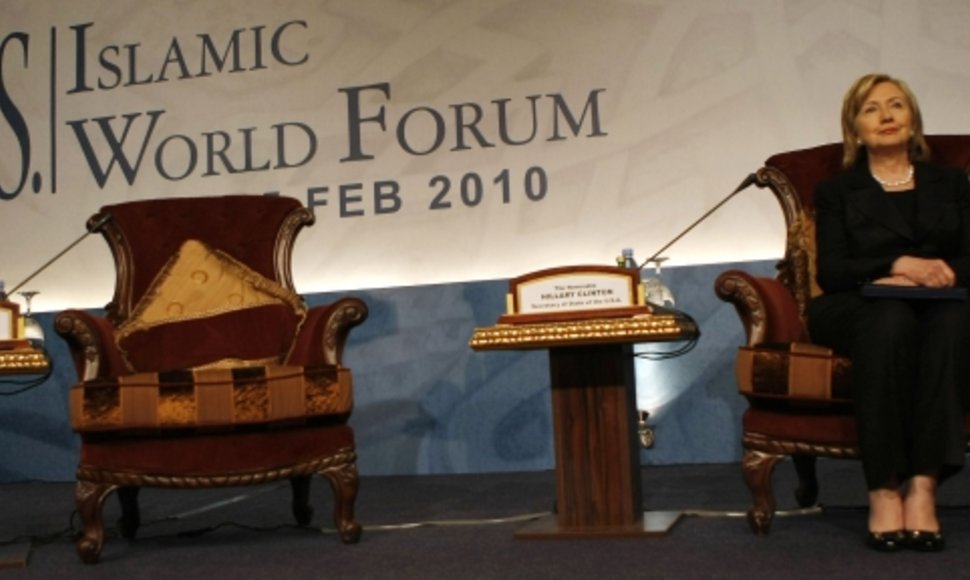 Hillary Clinton dalyvavo forume „JAV-Islamo pasaulis“.