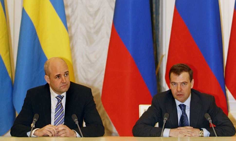 Fredrikas Reinfeldtas ir Dmitrijus Medvedevas