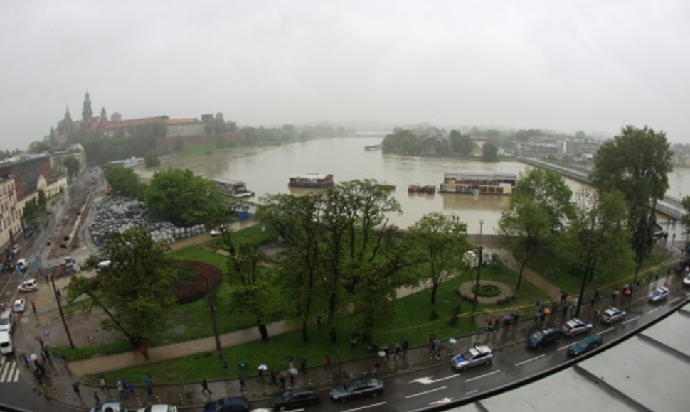 Potvynis užliejo dalį Krokuvos.