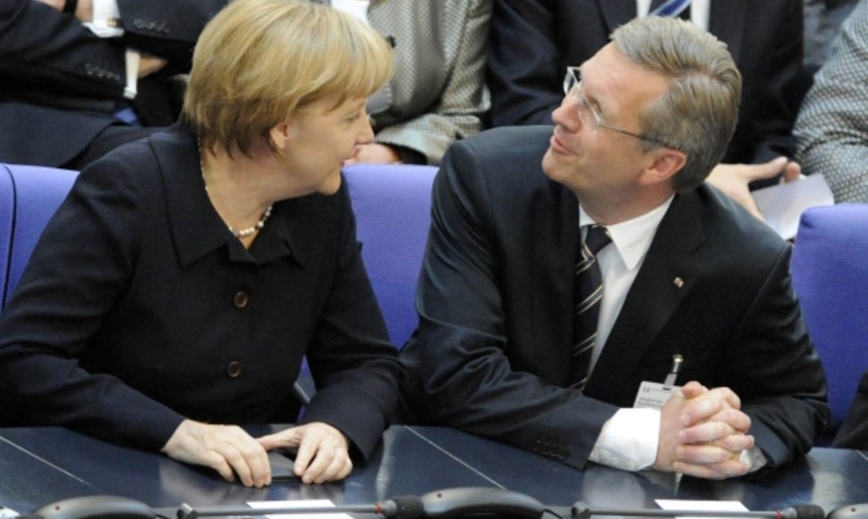 Angela Merkel ir Christianas Wulffas