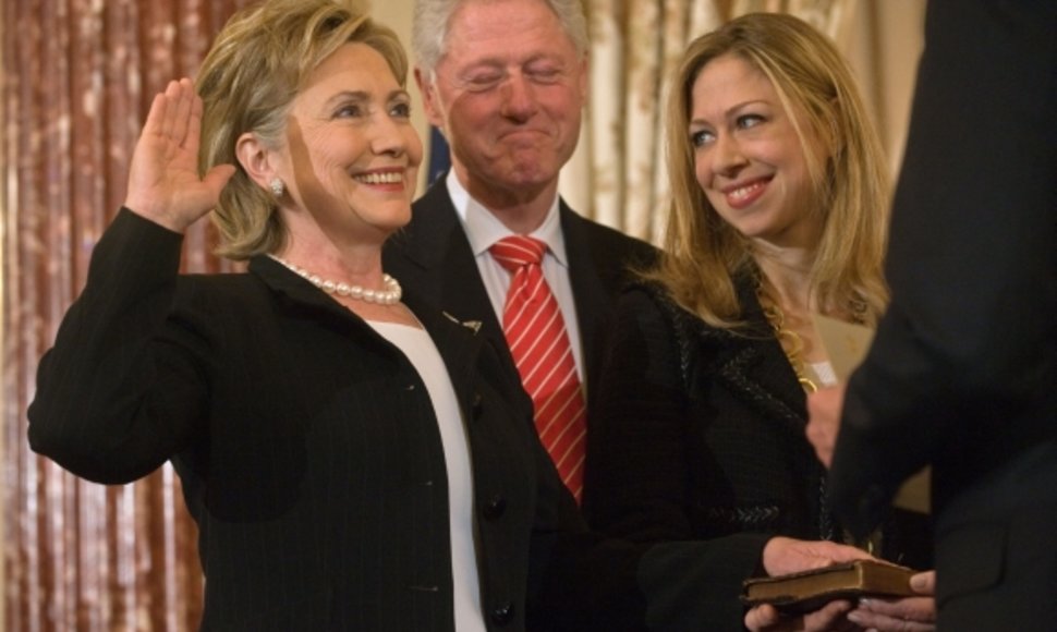 Chelsea Clinton su tėvais