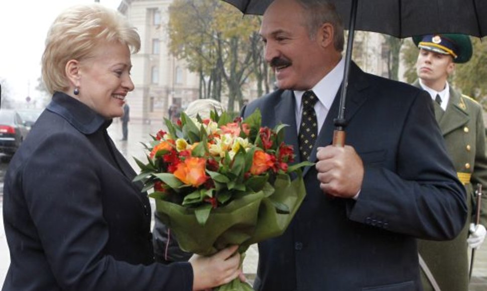 Dalia Grybauskaitė ir Aleksandras Lukašenka Minske