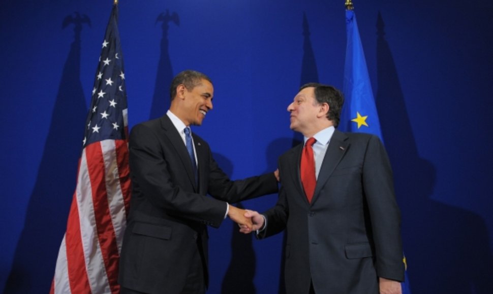 JAV prezidentas Barackas Obama ir EK prezidentas Jose Manuelis Barroso