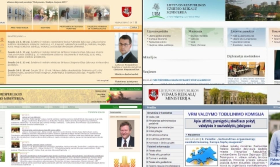 Kiekvienos ministerijos interneto svetainė šiuo metu yra skirtinga ir unikali.