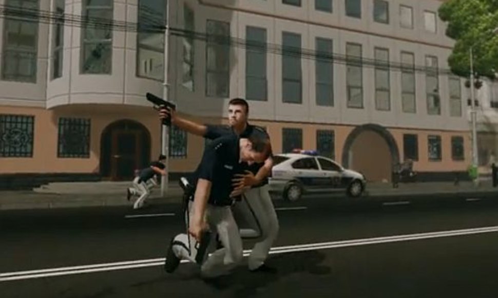 Scena iš kompiuterinio žaidimo „Policija“