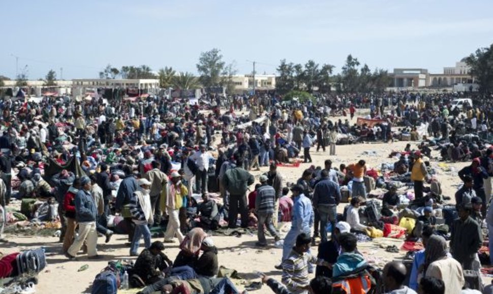 Pabėgėliai iš Libijos Tunise