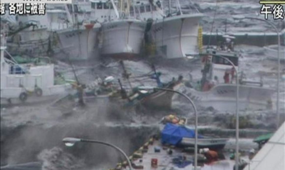 Cunamis užgriuvo Hačinohės uostą.