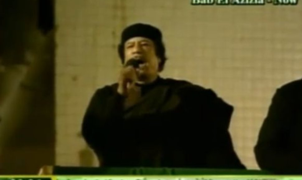 Muamaras Kadhafi drąsina savo šalininkus.