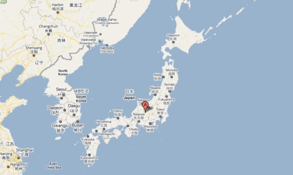 Žemės drebėjimo epicentras registruotas Nagano provincijoje.