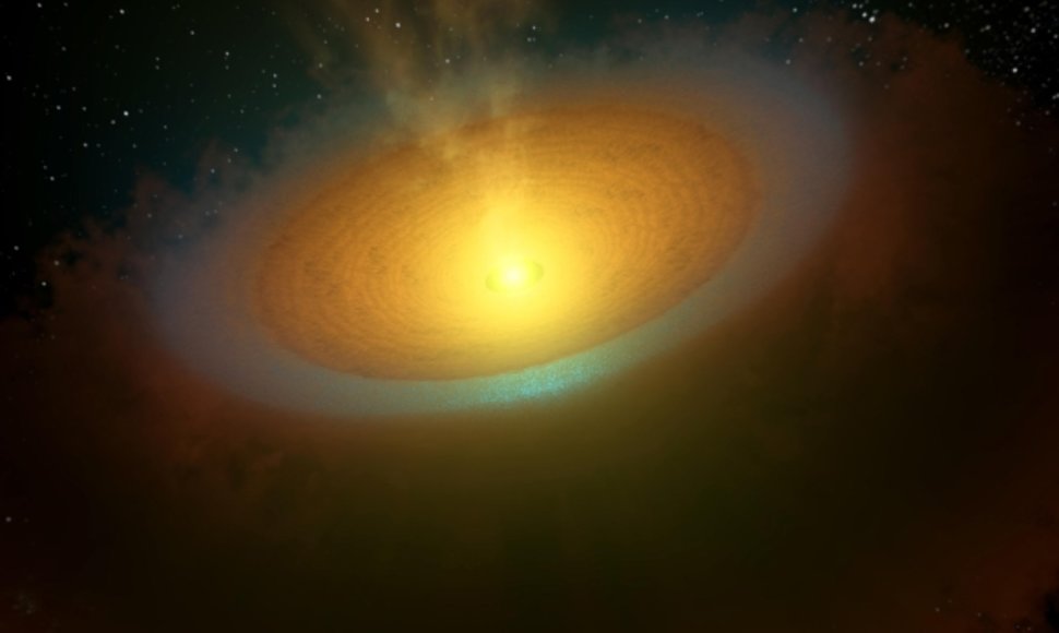 Aplink Hidros žvaigždyno žvaigždę TW aptiktas ledo diskas.