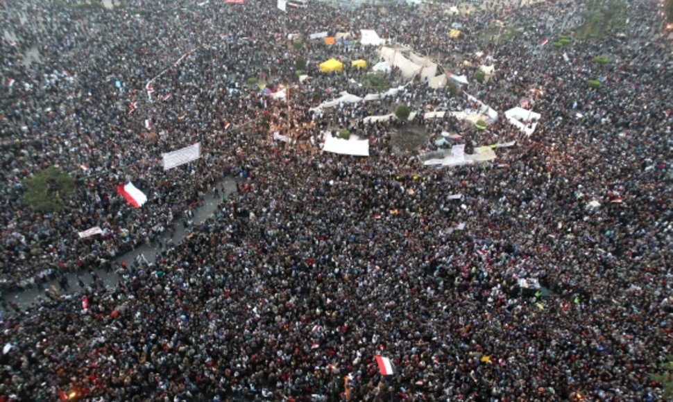 Protestuotojai Tahriro aikštėje