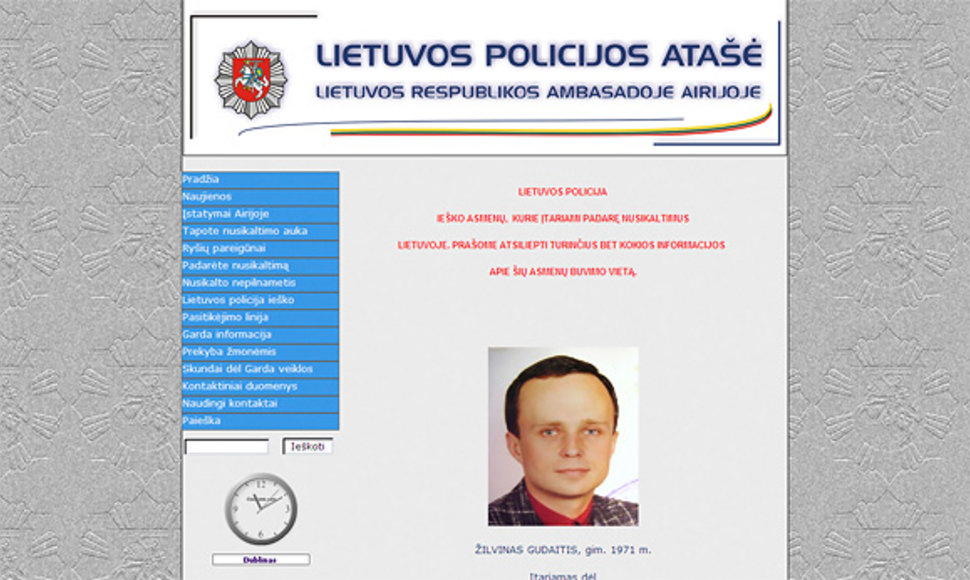 Lietuvos policijos atašė Airijoje tinklalapis