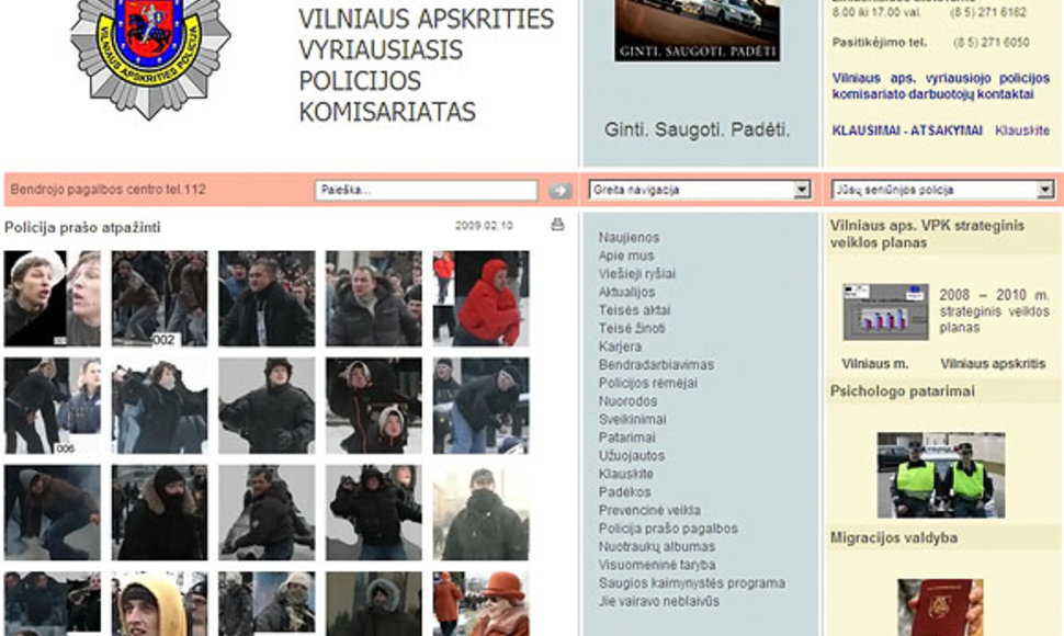 Vilniaus policijos interneto svetainė