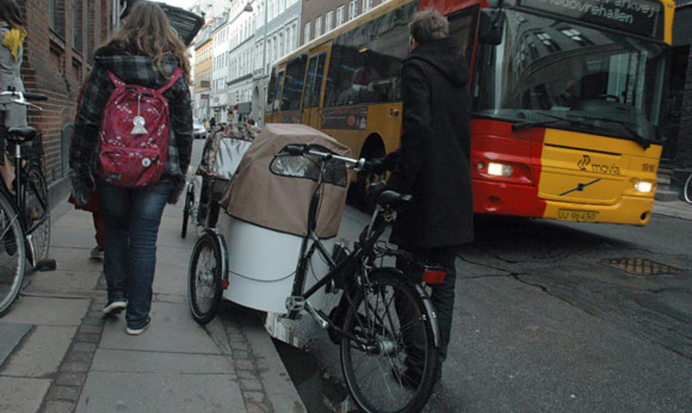 Pėstieji, dviračiai ir visuomeninis transportas Kopenhagoje puikiai sugyvena