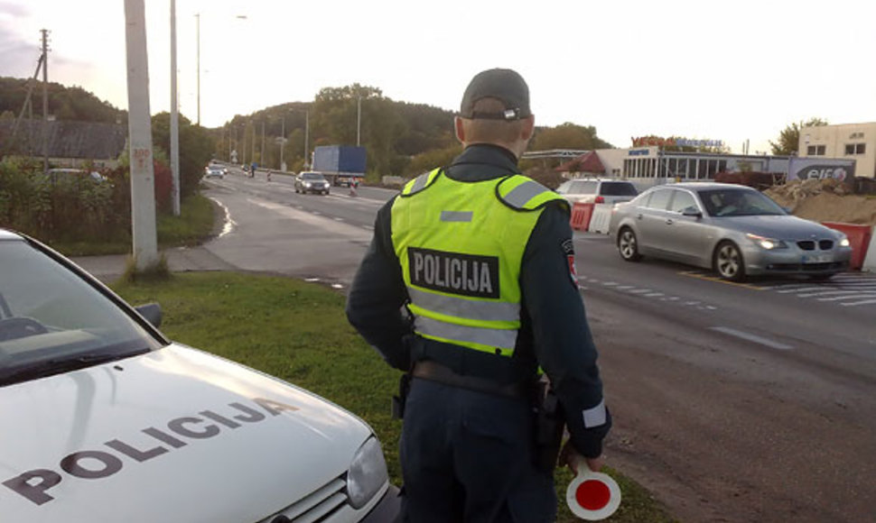 Policijos postas prie Vilniaus pirmadienio pavakare