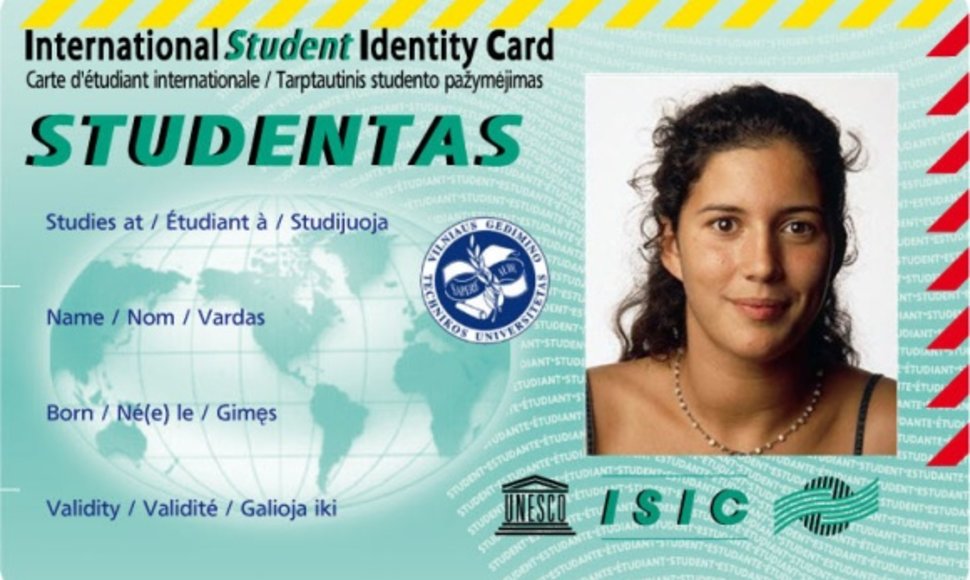 ISIC pažymėjimas VGTU studentams