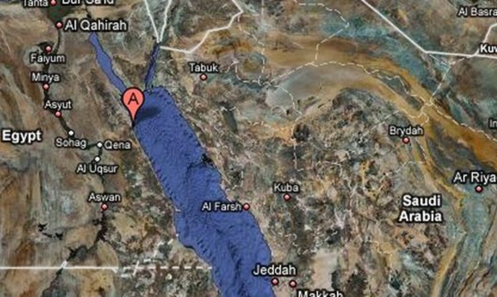 Žemėlapyje pažymėtas Egipto uostamiestis Safaga.
