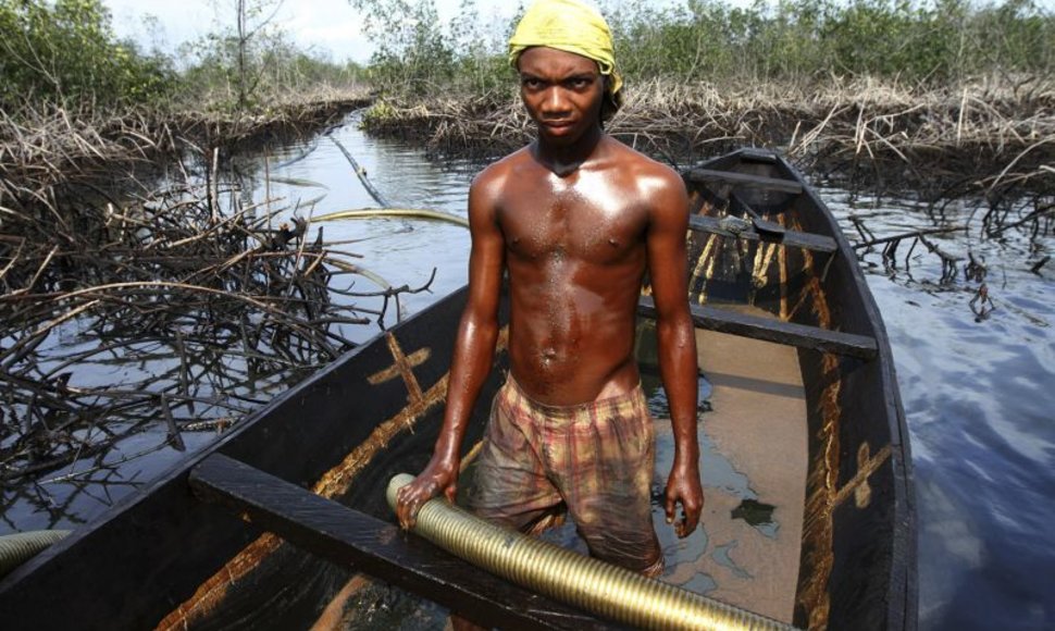 Naftos išsiliejimo vieta Nigerijoje